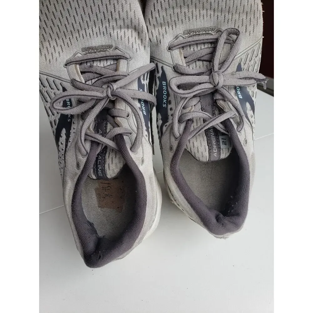 Brooks Adrenaline GTS 21 Shoes Size 11 Womens Gray Running Marathon 1203291B061